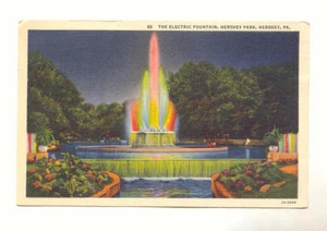 THE ELECTRIC FOUNTAIN HERSHEY PARK HERSHEY PA Pennsylvania  Vintage Postcard - Picture 1 of 1