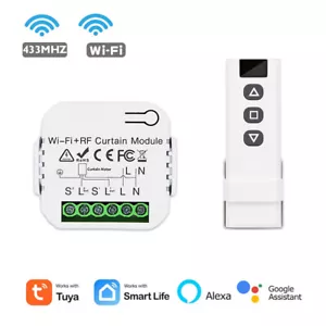 Tuya WiFi Wireless Curtain Switch Roller Shutter Motor Remote Control for Alexa - Picture 1 of 14