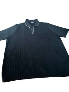 Express Men’s Ribbed Knit Polo Sweater Xl Black : White Trim - Bild 1 von 5