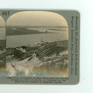 B7313 Giunzione del fiume Save e Danubio, Semlin in lontananza, Belgrado, Serbia D - Foto 1 di 2