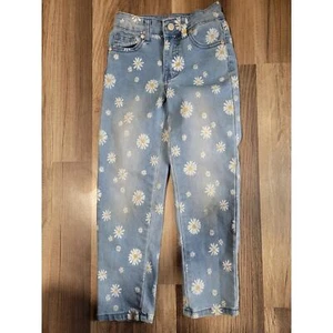 Gogo Star Girls Straight Leg All Over Daisy Flower Print Denim Jeans Girl Size 6 - Picture 1 of 5