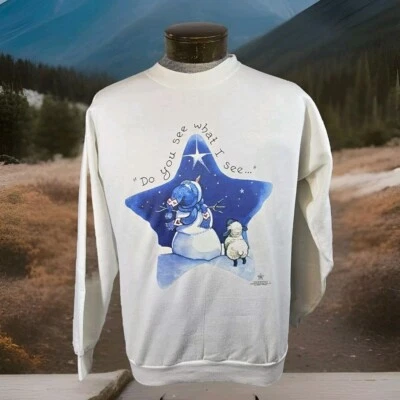 Sudadera Hanes Comfort Blend Mujer Mediana M Blanca Invierno Navidad 38-40 Foto 1 de 4