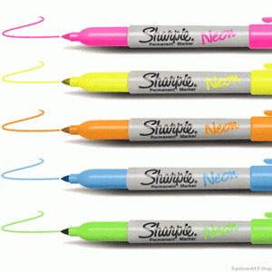 Sharpie Fine Point Permanent Neon Assorted Colors Single Marker Pen (Choose)