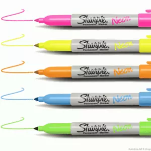 Sharpie Fine Point Permanent Neon Assorted Colors Single Marker Pen (Choose) - Picture 1 of 14