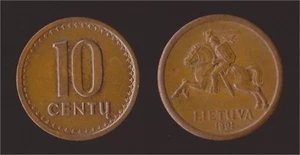 LITUANIA 10 CENTU 1991 - Picture 1 of 1