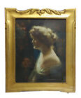 Antique Photograph with Hand Carved Frame “Portrait of a Woman”