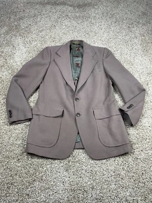 Vintage 70s Sears Mens Store Blazer Jacket 39 R Mens Gray 2 Button Pockets - Image 1 of 4
