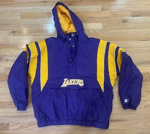 Chaqueta Pullover Puffer Vintage Starter Los Angeles Lakers Abrigo NBA Para Hombre Talla XXL - Imagen 1 de 6