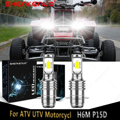 Faro LED 6000K bombillas blancas para Yamaha Big Bear 400 2000-2012 YFM400 YFM400F Foto 1 de 4