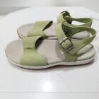 L.L. Bean Lime Green Comfor Sued Leather Open Toe Adjustable Buckle Sandals Sz 6