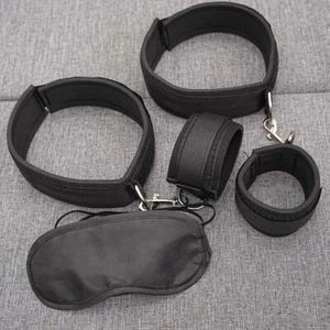 Hand Fuß Fessel Paar Bondage Handschellen BDSM Handfessel Fußfessel mit Patch - Bild 1 von 18