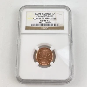 2003P Elizabeth II Canada 1C Cent Coin MS 66 MS66 RD Red NGC Graded - Picture 1 of 4