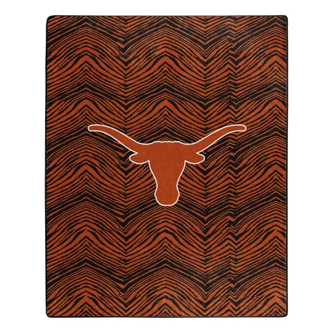 Zubaz by Northwest NCAA Zubified Raschel Throw Blanket, Texas Longhorns Cover