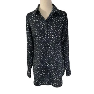 Banana Republic camicia nera e blu con bottoni camicia Dillon donna taglia XS | 19-25 - Foto 1 di 6