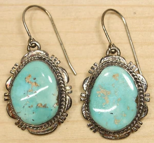 Traumhafte handgefertigte Ohrhänger Sterlingsilber mit Türkis Haken X772A - Bild 1 von 3