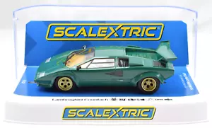 Scalextric Verde Pino Green Lamborghini Countach DPR Lights 1/32 Slot Car C4500 - Picture 1 of 3