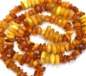 NATÜRLICHE ALTE ANTIKE BUTTERSCOTCH EIGELB HALSKETTE BALTISCHBERNSTEIN 56 Gramm. - Bild 1 von 3