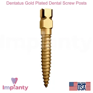 Dentatus Titanio Chapado en Oro 12 Postes de Tornillo Poste y Solución de Acumulación de Núcleo - Imagen 1 de 3