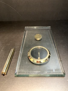 Movado Museum Zifferblatt Gold Schreibtisch Ständer Uhr Japan Uhrwerk 8"" x 4"" getestet - Bild 1 von 24