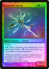 Diamond Faerie FOIL Coldsnap HEAVILY PLD White Blue Green Rare MTG CARD ABUGames