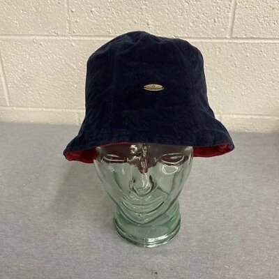 Sombrero de cubo reversible Liz Claiborne azul/rojo Foto 1 de 4