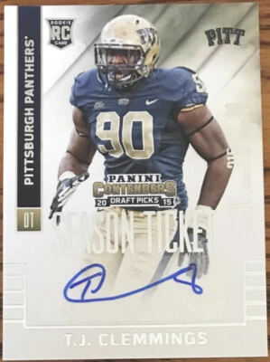 2015 Panini Contenders Draft Picks Rookie Autograph T.J. Clemmings #238 - Image 1 of 2