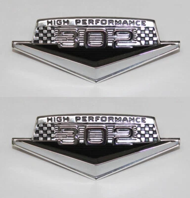 NEW! 1965 - 1966 Ford Mustang 302 V8 HiPo Fender Emblem Set High Performance  - Image 1 of 4