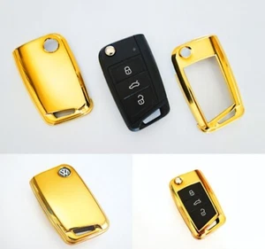 Für VW Für Skoda Für Seat Gold Schlüssel Cover Key Cover Schlüssel Funk - Bild 1 von 5