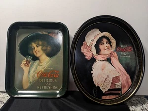 Vintage Coca Cola Serving Trays Lot Of 2 - Picture 1 of 10