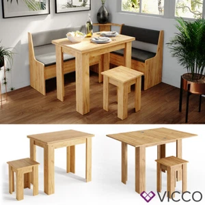 Eckbankgruppe Küchentisch Esstisch 120x90cm Hocker Essgruppe Roman Eiche Vicco - Bild 1 von 9