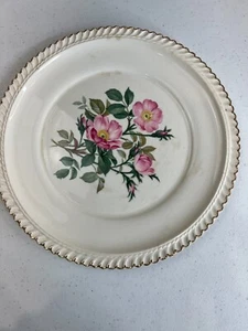 Vintage The Harker Pottery Co. 22 KT. Gold Floral Scalloped Edge Dinner Plate - Picture 1 of 9