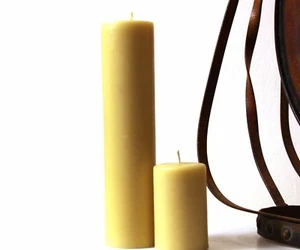 Handmade 100% Pure Beeswax Pillar Candles 100% Cotton Wick - Picture 1 of 7