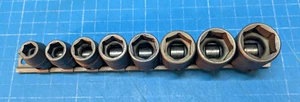 SNAP-ON- 8 Piece 3/8 Drive SAE Shallow IMPACT Socket Set 6 Point 5/16 TO 3/4 - Picture 1 of 9