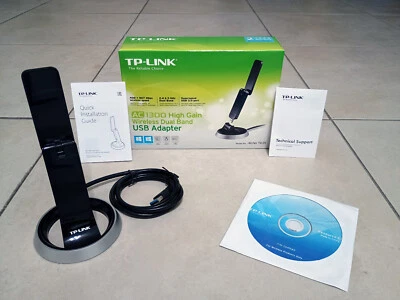 TP-LINK - Archer T4UH - AC1300 - High Gain Wireless Dual Band USB Adapter w/Base - Image 1 of 4