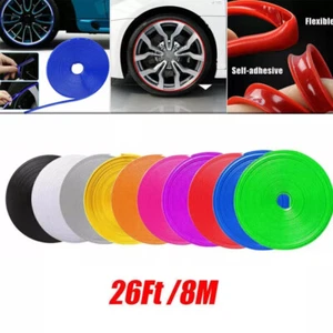 8M Car Wheel Rim Edge Protector Vehicle Tire Guard Sticker Rubber Strip Line - Picture 1 of 26