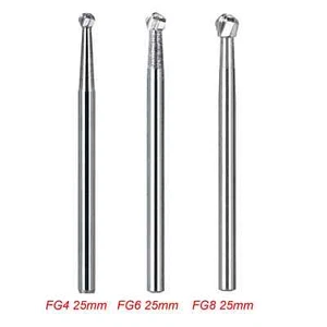 6 Pcs Dental Surgical Carbide Burs High Speed Round Long Shank 25mm FG XL 4 6 8 - Picture 1 of 10