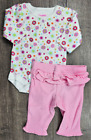 Baby Girl Clothes Nwot Garanimals Newborn 2pc Colorful Flower Outfit