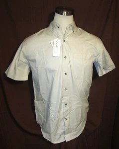 Sierra Pacific Camicia Uomo Manica Corta Bottoni, Twill, Teflon, Beige, Taglia S, NUOVO - Foto 1 di 7