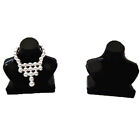 5Pcs Dollhouse miniature black necklace bracket jewelry bracket toy accessories*