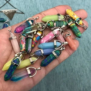 Varita de cristal de cuarzo obelisco mezclado natural 50 un. Doble punto Reiki gema aleatoria - Imagen 1 de 12