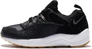 NIKE Womens Air Huarache Light PRM Safari Trainers Black White 819011 001 - Picture 1 of 5