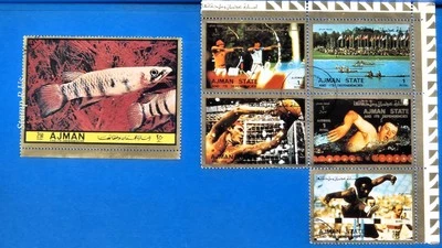 Ajman UNITED ARAB EMIRATES Part Sheet of Stamps as Shown - Image 1 of 2