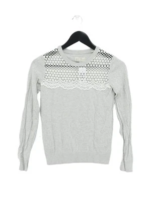 Jack Wills Women's Jumper UK 6 Grey Cotton with Polyester Round Neck Pullover - Image 1 of 4