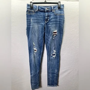 Maurices Distressed Flanell Jegging Jeans Damen S Blau Denim Stretch Hose 2479 - Bild 1 von 11
