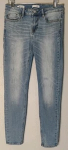 VIGOSS Super Skinny Marley Light Wash Raw Hem Denim Jeans Sz 26 Womens Mid Rise - Picture 1 of 13