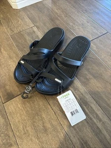 Crocs Patricia Low Wedge Women's Slide Sandal Black Size W9 - Picture 1 of 5