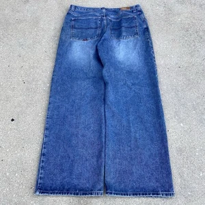 Y2K Baggy Wide Leg Quiksilver Jeans Mens Size 36x32 Navy Skater Vintage Surf - Picture 1 of 4