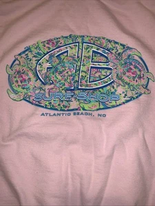 Girls Pink Atlantic Beach NC Surf Shop Hoodie  - Picture 1 of 8