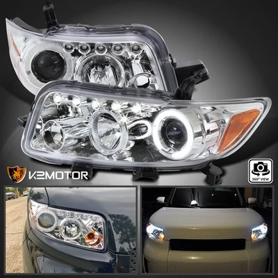 Clear Fits 2008-2010 Scion xB LED Halo Projector Headlights Lamps Left+Right Foto 1 de 4