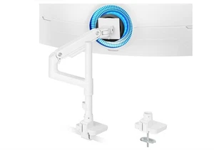 ARES WING White Monitor Arm for 17" to 49" Ultrawide Curved Flat - Holds 44lbs - Picture 1 of 8